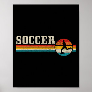 Vintage Soccer Player Sport Retro Men Boys Footbyl Poster