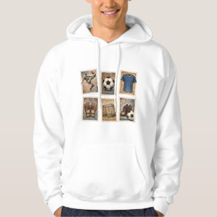 Vintage Soccer Stamps Football Collection Hoodie