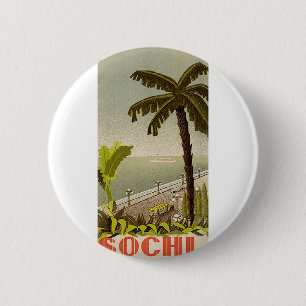 Vintage Sochi Marine Station Fine Art Travel 6 Cm Round Badge