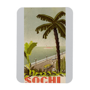 Vintage Sochi Marine Station Fine Art Travel Magnet