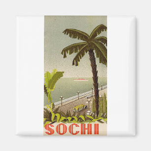 Vintage Sochi Marine Station Fine Art Travel Magnet