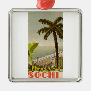 Vintage Sochi Marine Station Fine Art Travel Metal Tree Decoration