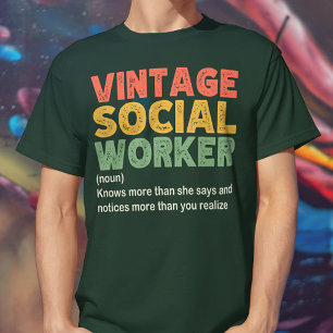 Vintage Social Worker Coworker Funny Social Worker T-Shirt