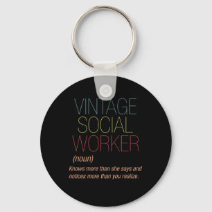 Vintage Social Worker Social Care Gift Key Ring