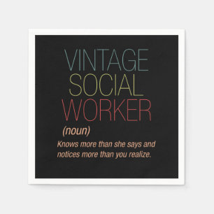 Vintage Social Worker Social Care Gift Napkin