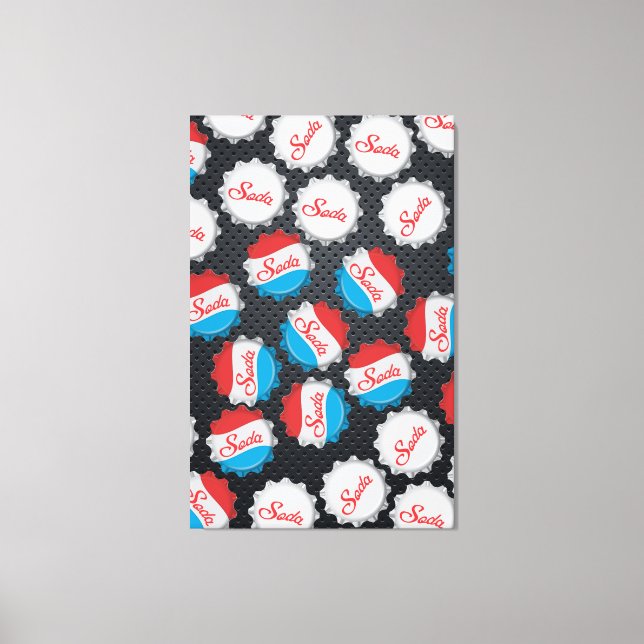 Vintage Soda Bottle Cap Canvas Print (Front)