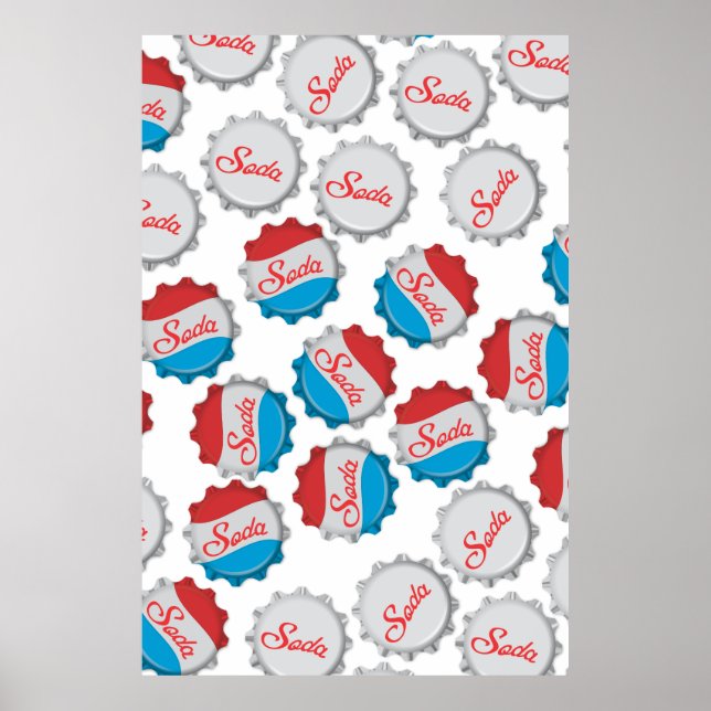 Vintage Soda Bottle Cap Poster (Front)