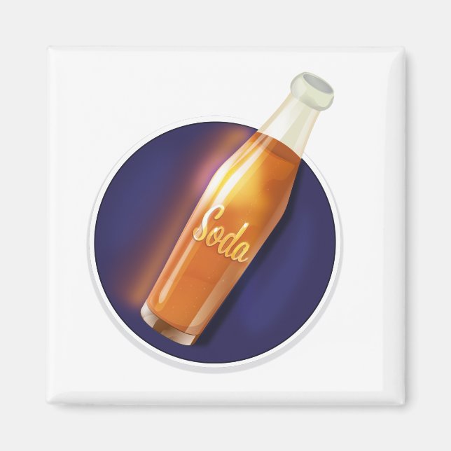 Vintage Soda Drink Metal Print Magnet (Front)