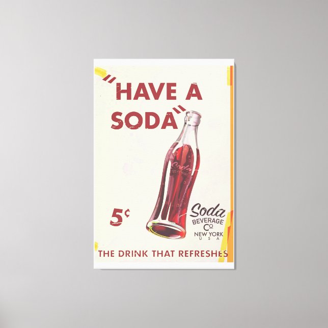 Vintage Soda Poster Canvas Print (Front)