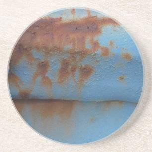 Vintage soft blue rusted coaster