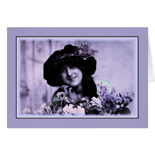 Vintage soft border glamour lady hat flowers