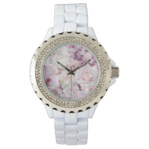 Vintage Soft Pink Botanical Garden Watch