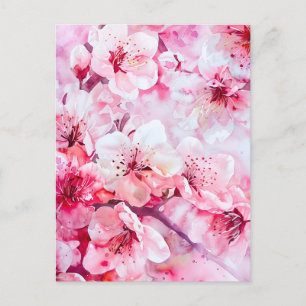Vintage Soft Pink Petal Blossom Holiday Postcard