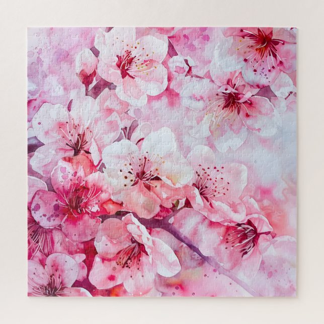 Vintage Soft Pink Petal Blossom Jigsaw Puzzle (Vertical)