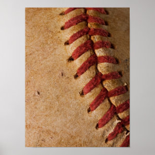 Vintage Softball Close-Up Customised Template Poster
