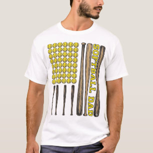 Vintage Softball Dad Bat And Ball Vector Shirt Des