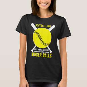 Vintage Softball Dad Like A Baseball Dad US Flag F T-Shirt