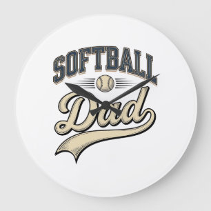 Vintage Softball Dad Sports Father Shirt Design (2 Large Clock