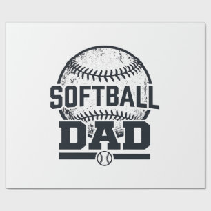 Vintage Softball Dad Vector T-Shirt Design_1 Wrapping Paper