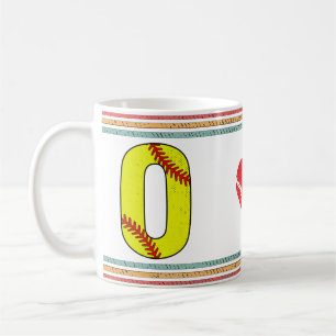 Vintage Softball Letter O Retro Birthday Athlete Coffee Mug