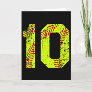 Vintage Softll 10 Jersey Number Card
