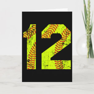 Vintage Softll 12 Jersey Number Card