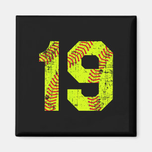 Vintage Softll 19 Jersey Number Magnet