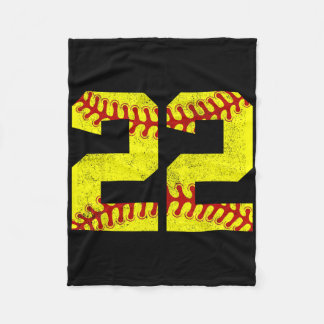 Vintage Softll 22 Jersey Number  Fleece Blanket