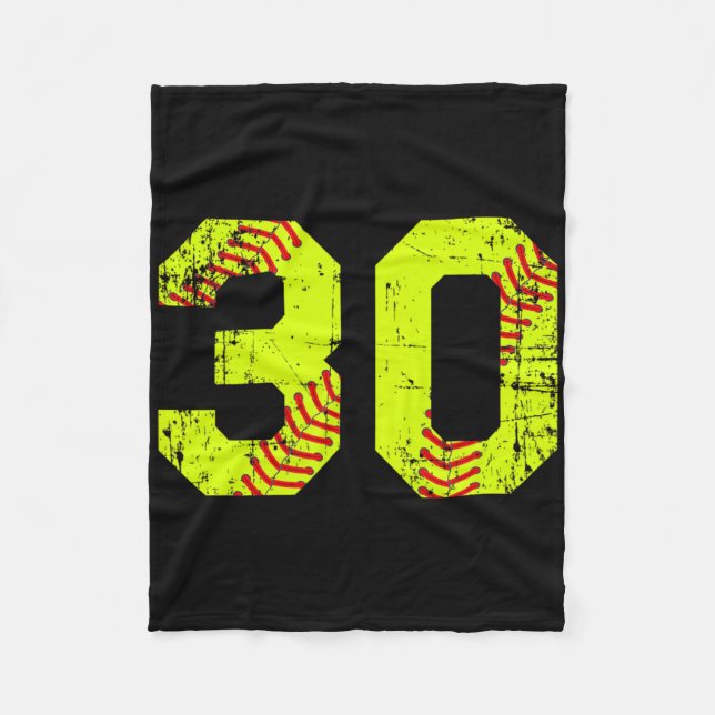 Vintage Softll 30 Jersey Number  Fleece Blanket (Front)