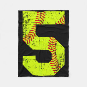 Vintage Softll 5 Jersey Number Fleece Blanket