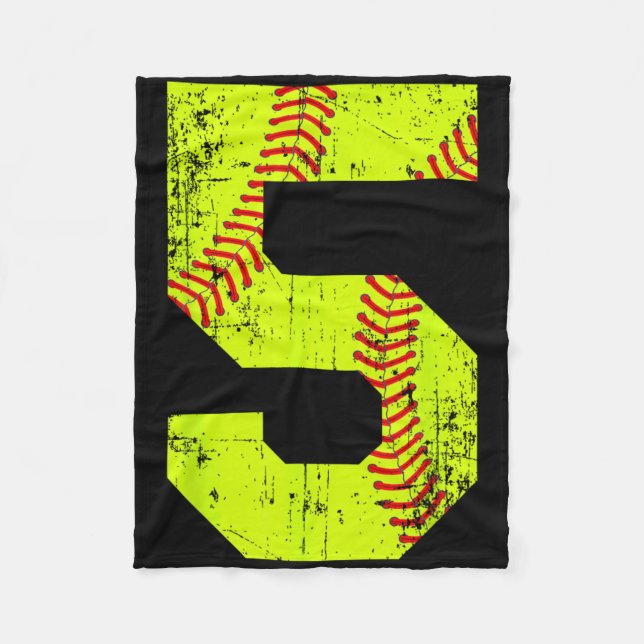 Vintage Softll 5 Jersey Number  Fleece Blanket (Front)