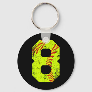 Vintage Softll 8 Jersey Number Key Ring