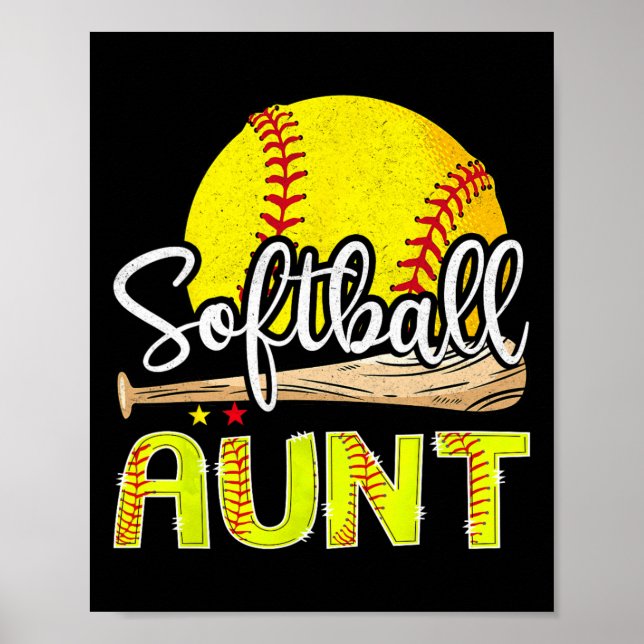 Vintage Softll Aunt Softll Player Game Day  Poster (Front)