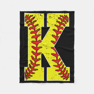 Vintage Softll Initial Letter K Fleece Blanket