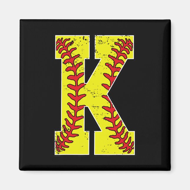 Vintage Softll Initial Letter K  Magnet (Front)