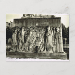 Vintage, Soissons, First World War memorial Postcard