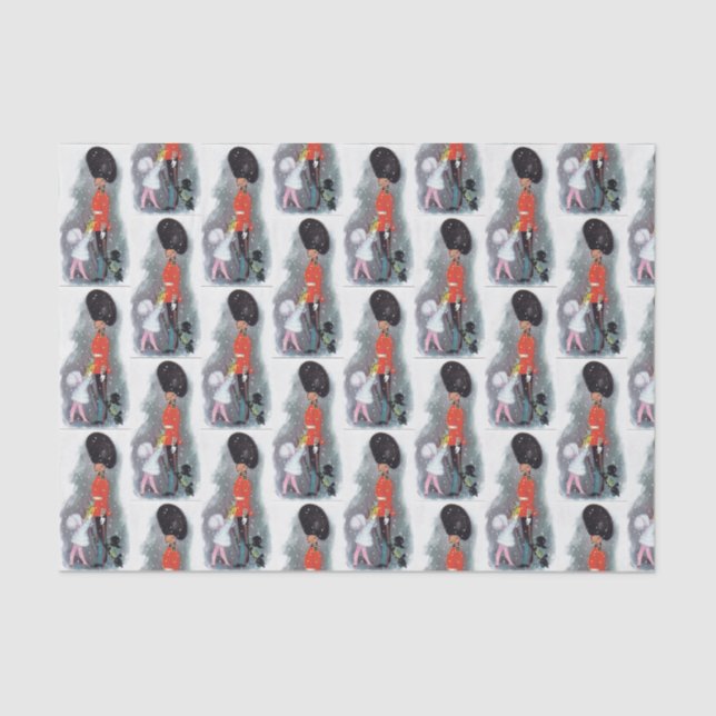 Vintage Soldier Child Christmas tissue Tissue Paper (Front)