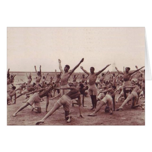 Vintage Soldiers Exercising (Front Horizontal)