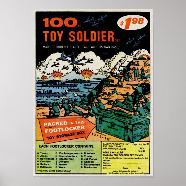 Vintage Soldiers Mail Order Advertisement Art Poster (Front)