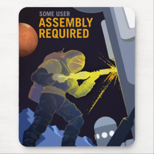 Vintage Some Assembly Required Mars Recruitment Mouse Mat