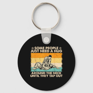 vintage Some People Need A Hug Brazilian Jiu Jitsu Key Ring