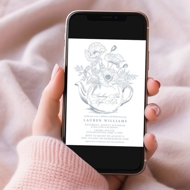 Vintage Something Blue Bridal Tea Bridal Shower Invitation (Creator Uploaded)