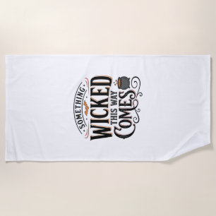 Vintage Something Wicked Halloween Shirt Design_1 Beach Towel