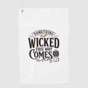 Vintage Something Wicked Halloween Shirt Design_1 Golf Towel