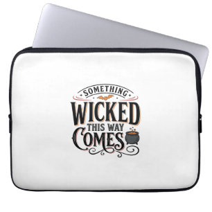 Vintage Something Wicked Halloween Shirt Design_1 Laptop Sleeve