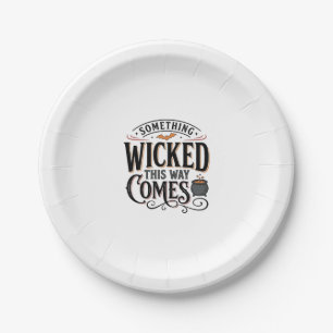 Vintage Something Wicked Halloween Shirt Design_1 Paper Plate