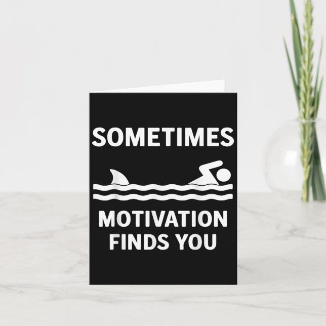 Vintage Sometimes Motivation Finds You Tee - Funny Card (Front)