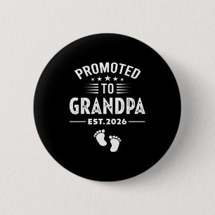 Vintage soon to be grandpa 2026 promoted to grandp 6 cm round badge
