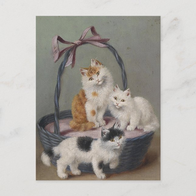 Vintage Sophie Sperlich Cats in a basket  Postcard (Front)