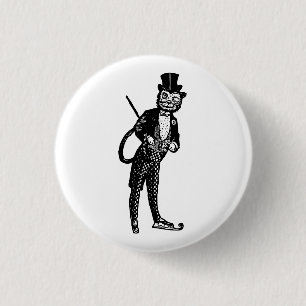 Vintage Sophisticated Opera Cat  3 Cm Round Badge